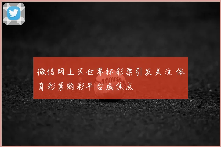 微信网上买世界杯彩票引发关注 体育彩票购彩平台成焦点